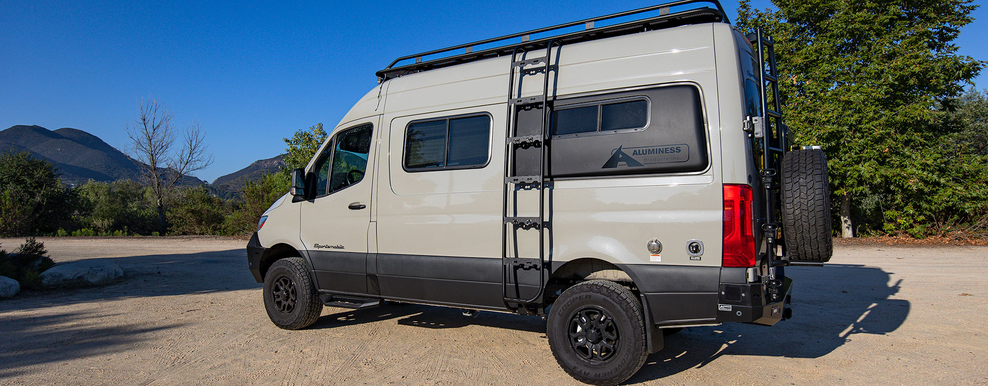 Sprinter van with the Legacy Side Ladder from Aluminess Products