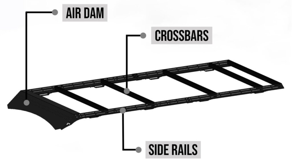 Drawing of Aluminess Cruiser Modular Roof Rack