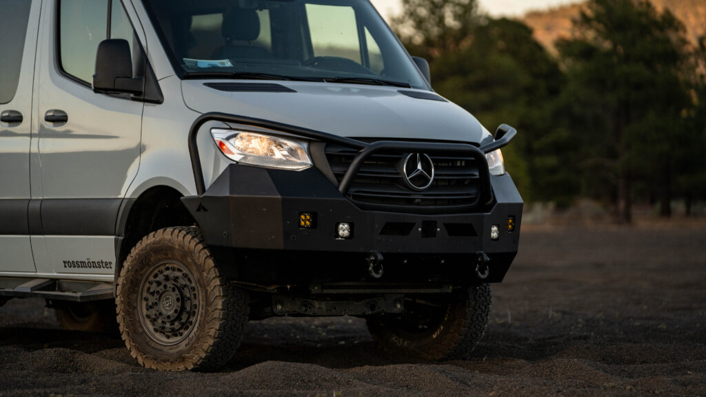 Close-up picture featuring Aluminess Winch Bumper.