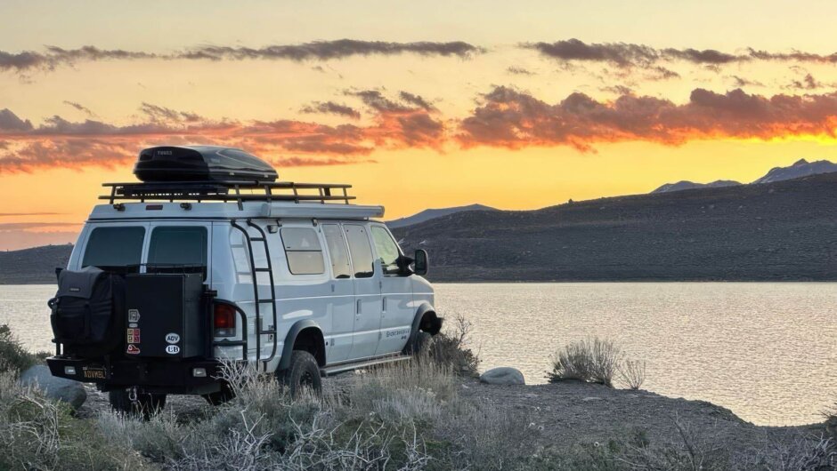 landscape view of adventure season van