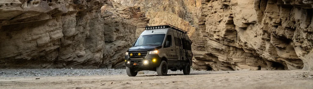 Aluminess Sprinter van with BD lights.